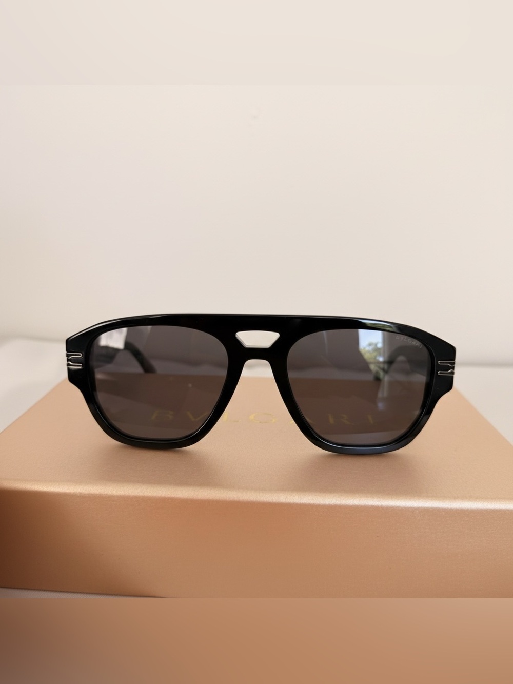 Bulgari Black Sunglasses with Dark Gray Lenses
